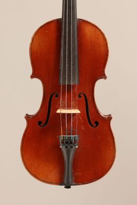 an old violin with a bow on a white background
