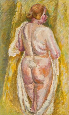 une image représentant un tableau d'une femme en peignoir