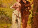 an image of a painting of a man and a woman in a wooded setting