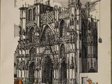 affiche française représentant la cathédrale Saint-Denis de Saint-Denis, à Paris