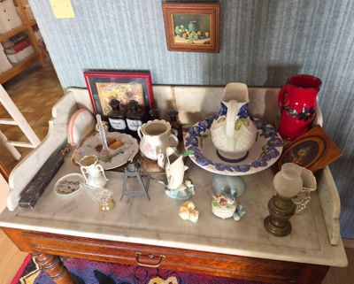 a table with a lot of different items on it