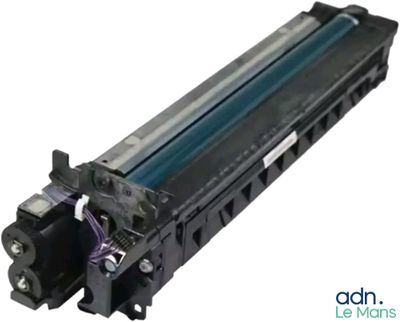 a close up of a black toner unit for a printer