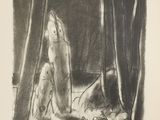 an image of a drawing of a woman standing in the woods