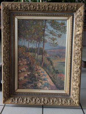 P. BONNAND - HST "Paysage" Signée et datée 1920 - Dim.