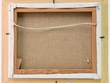 the frame is made of wood and has a rope hanging from it