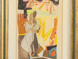 an image of a painting of a man and a woman dancing in front of a fire