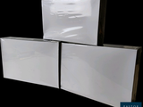 a picture of a pair of white boxes on a black background