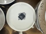 a lot of plates that are sitting on a table
