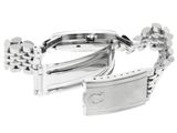 two silver bracelets on a white background with a silver clasp