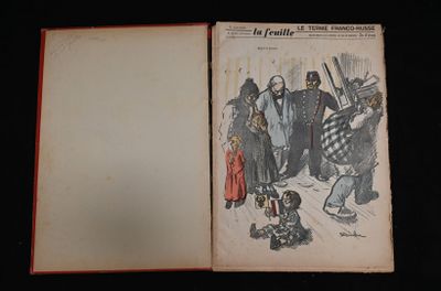 an old book with a drawing of a group of people