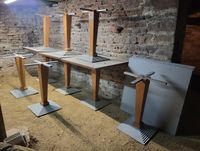 8.5 tables piètement art déco (dont six demontées)