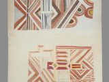 une image représentant deux dessins de motifs géométriques sur un mur