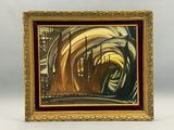 une image représentant un tableau représentant un tunnel, dans un cadre doré