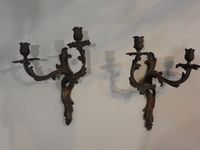 Paire d'appliques en bronze à deux bras de lumière à décor d…