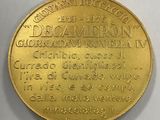 an image of a gold coin with the names of different countries on it