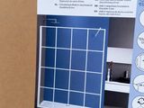 a cardboard box with a picture of a bathroom with blue walls