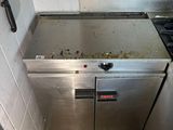 an image of a dirty kitchen with a stove and oven
