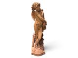 statue d'une femme tenant un vase sur fond blanc