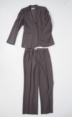 grey suit and pants on a white background with a white background