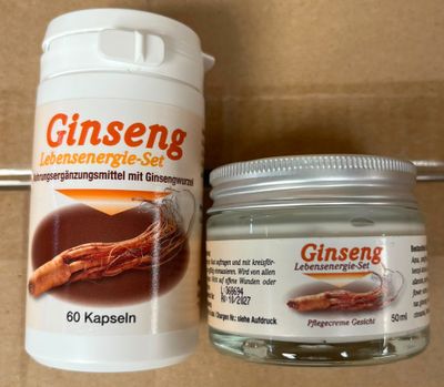 a jar of ginseng next to a jar of ginseng