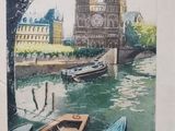 une image d'un tableau représentant un bateau dans l'eau