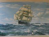 une photo d'un tableau représentant un voilier en pleine mer