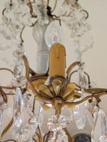 Lustre cage en bronze doré et pampilles de cristal, à 8 bras… (photo 4)