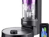 an image of a black and purple blender next to a cell phone