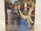 an image of a book with a picture of a group of people sitting on a bench