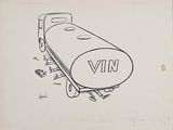 an image of a drawing of a tank sitting on top of a table