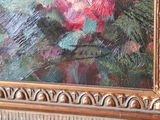 a picture of a painting of a rose in a gold frame