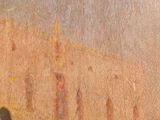 a painting of a group of people walking down a street