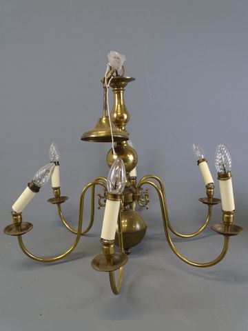 Lustre 6 bras de lumière en laiton
