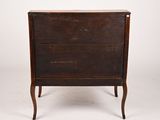 an old wooden chest of drawers on a white background