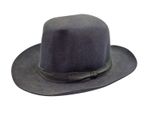 a black hat with a bow on it on a white background