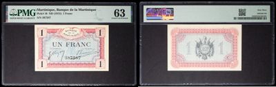 three different types of currency are on display in a display case
