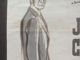 a poster of a man in a suit with a briefcase
