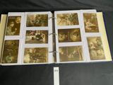 an open book with pictures of people and animals on it