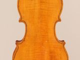 an old violin with a wooden back and a long neck