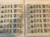 two pages of a book with stamps on them
