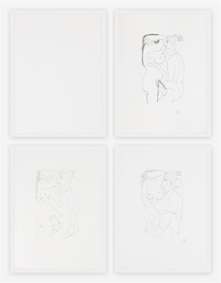 « Personne », « quatre dessins représentant un homme et une femme », 1970
