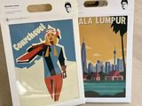 an image of a bag with a picture of a woman holding a surfboard