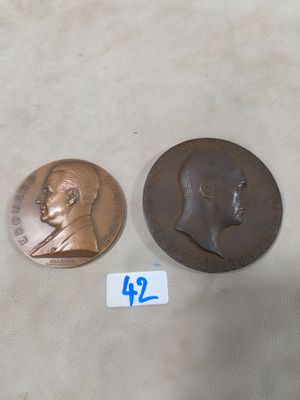 Lot de 2 médailles en bronze. Lucien Bazor : Edouard Geistli…