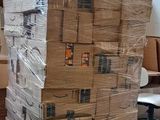 a large stack of boxes sitting on top of a pallet