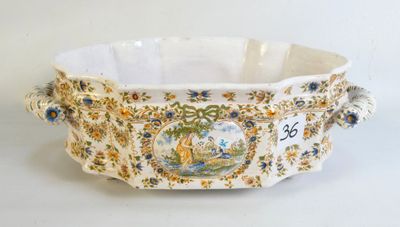 a white bowl with a picture of a palm tree on it