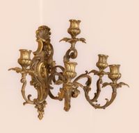 Paire d'appliques à cinq lumières en bronze. (photo 2)