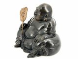 a statue of a man holding a paddle in his hand
