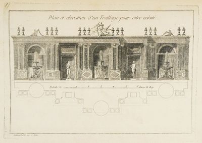 dessin représentant un bâtiment surmonté d'une horloge