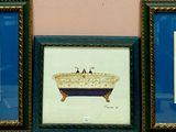 three framed pictures of vases with flowers in them
