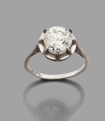 a diamond single - stone ring, by van cleef